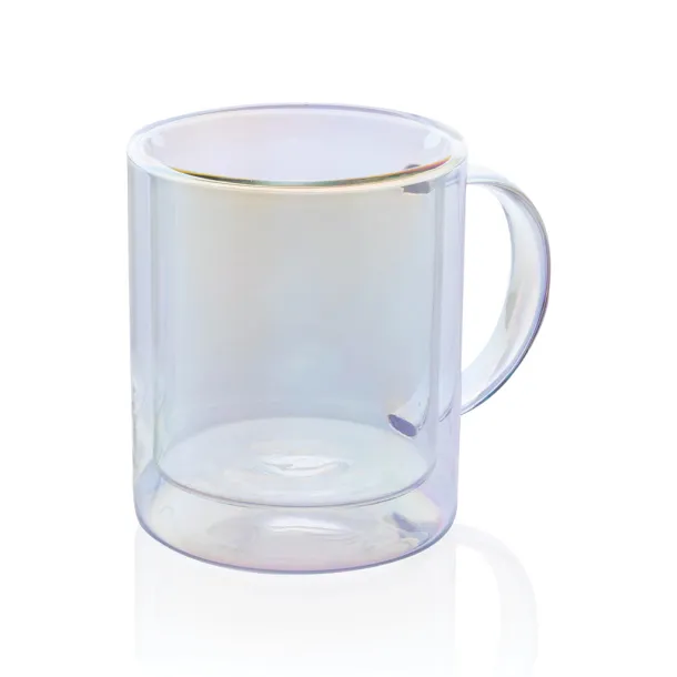  Deluxe double wall electroplated glass mug - XD Collection Transparent 