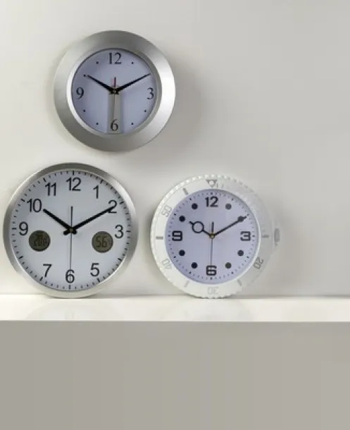  Wall clock, weather station silver