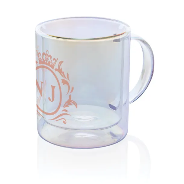  Deluxe double wall electroplated glass mug - XD Collection Transparent 