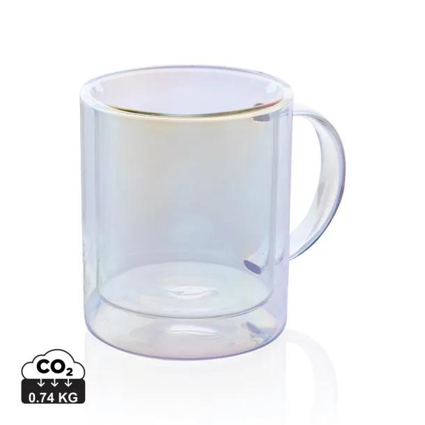  Deluxe double wall electroplated glass mug - XD Collection Transparent 