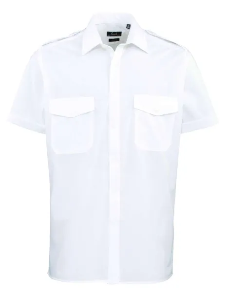  MEN’S SHORT SLEEVE PILOT SHIRT - Premier White