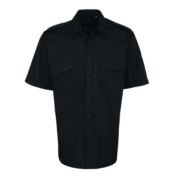  MEN’S SHORT SLEEVE PILOT SHIRT - Premier Black