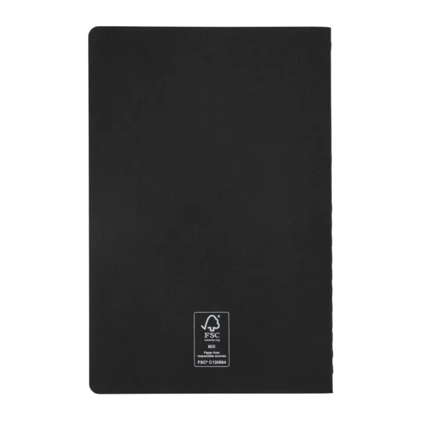  A5 FSC® standard softcover notebook - XD Collection Black 