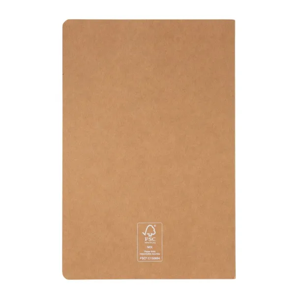  A5 FSC® standard softcover notebook - XD Collection Brown 