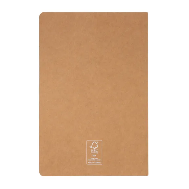  A5 FSC® standard softcover notebook - XD Collection Brown 