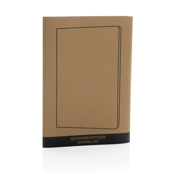  A5 FSC® standard softcover notebook - XD Collection grey 