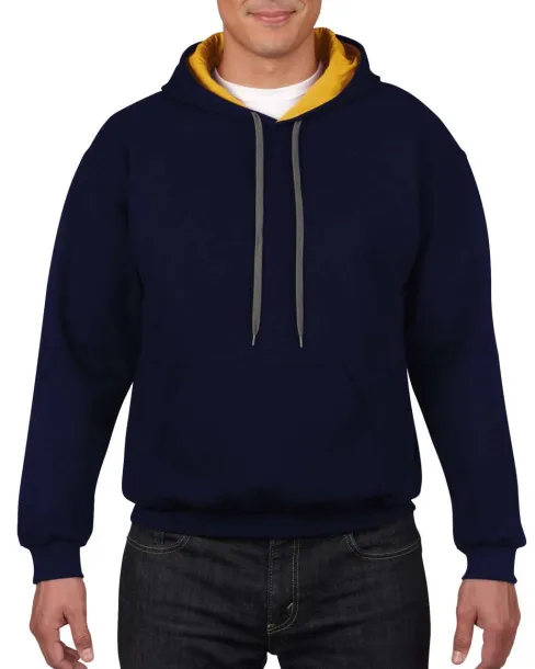 HEAVY BLEND™ ADULT CONTRAST HOODED SWEATSHIRT - Gildan Navy Gold