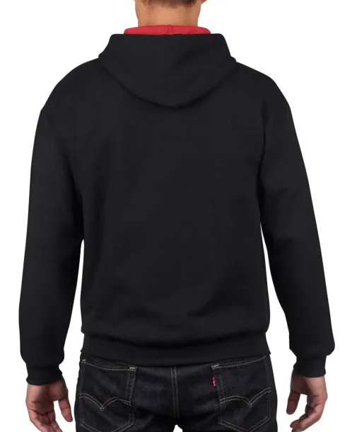 HEAVY BLEND™ ADULT CONTRAST HOODED SWEATSHIRT - Gildan Black Red
