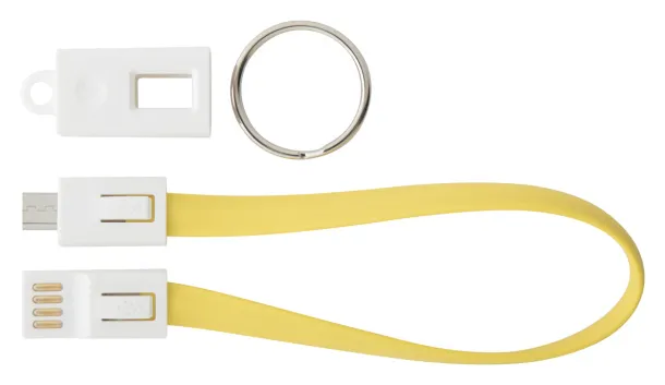 Pirten USB cable keyring Yellow White