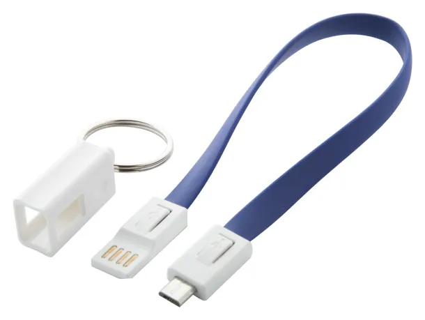 Pirten USB cable keyring Blue White