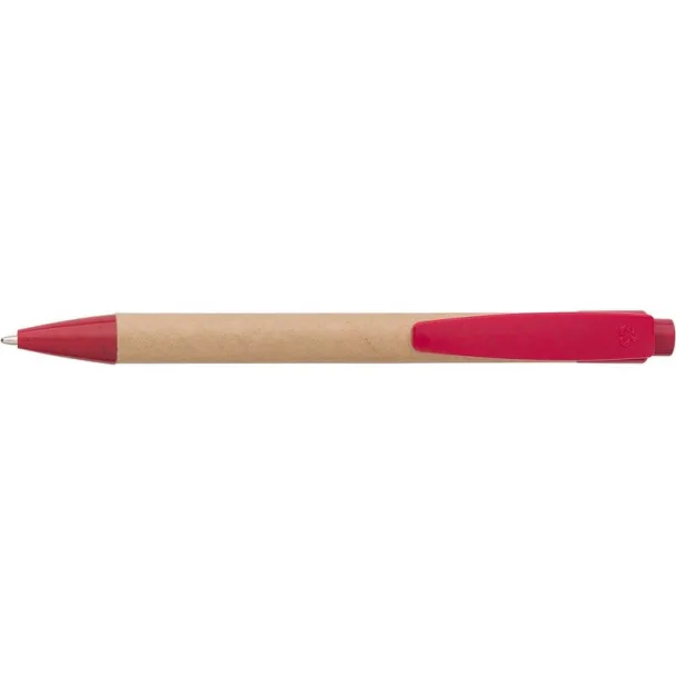  Cardboard and wheat straw ball pen red