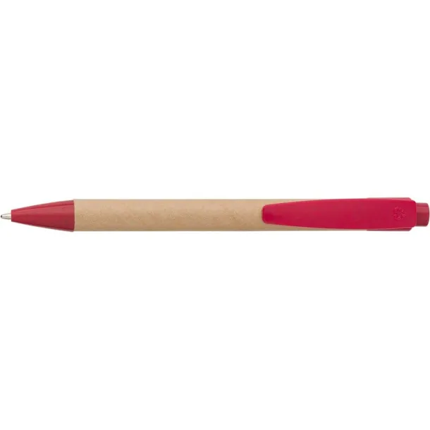  Cardboard and wheat straw ball pen red