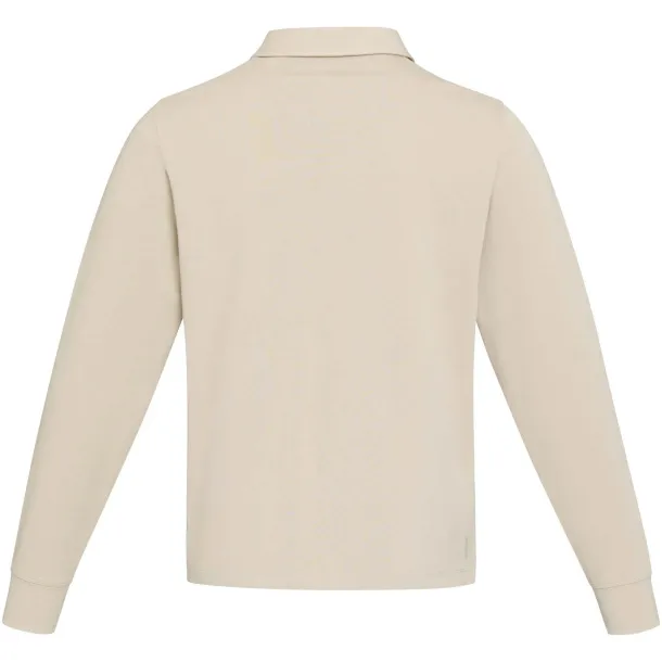 Clyde unisex organska polo majica s dugim rukavima, 280 g/m2 - Elevate NXT Oatmeal