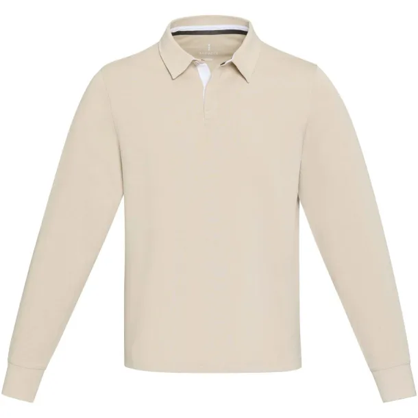 Clyde unisex organska polo majica s dugim rukavima, 280 g/m2 - Elevate NXT Oatmeal