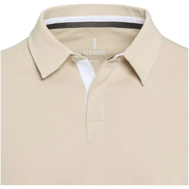 Clyde unisex organska polo majica s dugim rukavima, 280 g/m2 - Elevate NXT Oatmeal