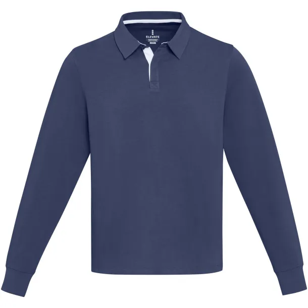 Clyde unisex organska polo majica s dugim rukavima, 280 g/m2 - Elevate NXT Mornarsko plava