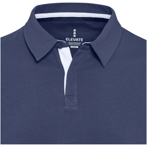 Clyde unisex organska polo majica s dugim rukavima, 280 g/m2 - Elevate NXT Mornarsko plava