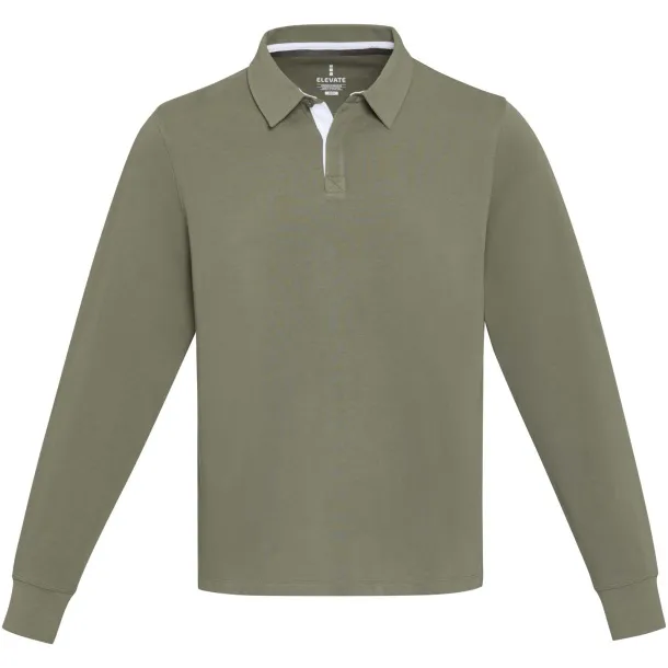 Clyde unisex organska polo majica s dugim rukavima, 280 g/m2 - Elevate NXT Zelena