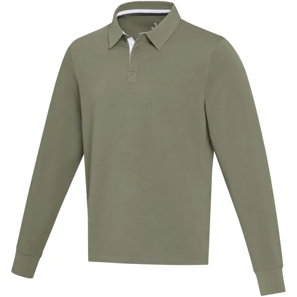 Clyde unisex organska polo majica s dugim rukavima, 280 g/m2 - Elevate NXT Zelena