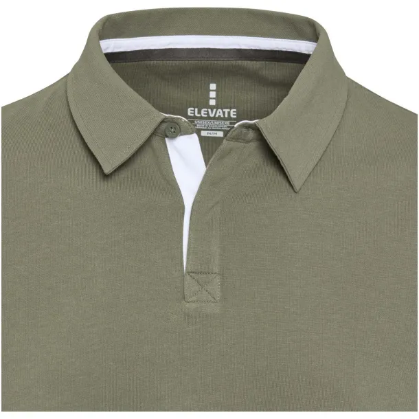 Clyde unisex organska polo majica s dugim rukavima, 280 g/m2 - Elevate NXT Zelena