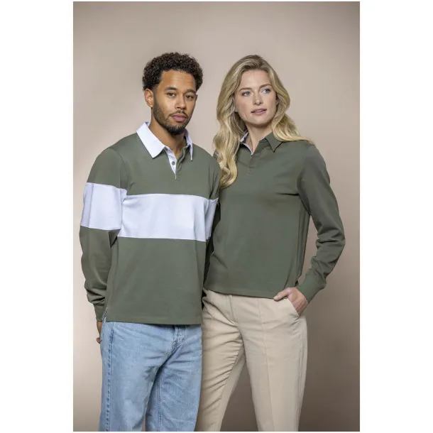 Clyde unisex organska polo majica s dugim rukavima, 280 g/m2 - Elevate NXT Zelena
