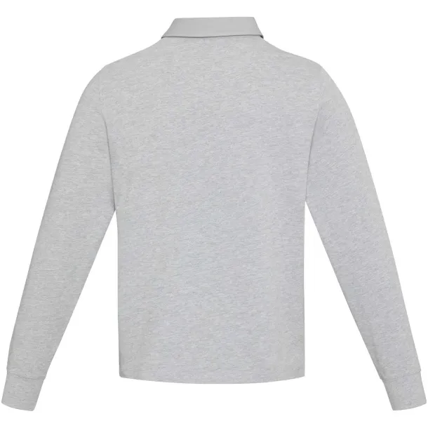 Clyde unisex organska polo majica s dugim rukavima, 280 g/m2 - Elevate NXT Heather grey