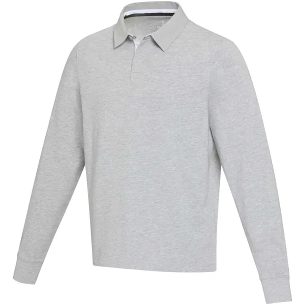 Clyde unisex organska polo majica s dugim rukavima, 280 g/m2 - Elevate NXT Heather grey
