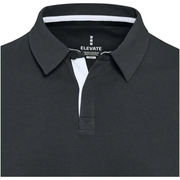 Clyde unisex organska polo majica s dugim rukavima, 280 g/m2 - Elevate NXT Crna
