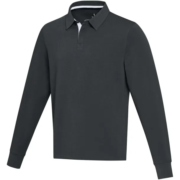 Clyde unisex organska polo majica s dugim rukavima, 280 g/m2 - Elevate NXT Crna