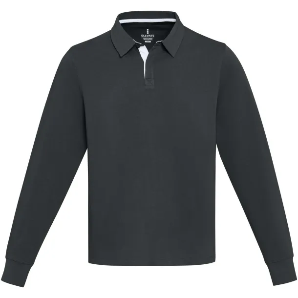 Clyde unisex organska polo majica s dugim rukavima, 280 g/m2 - Elevate NXT Crna