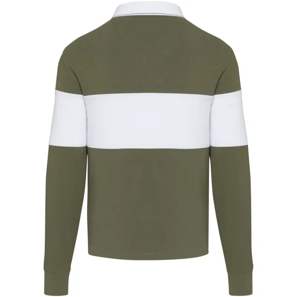 Clyde unisex organska polo majica s dugim rukavima, 280 g/m2 - Elevate NXT Zelena Bijela