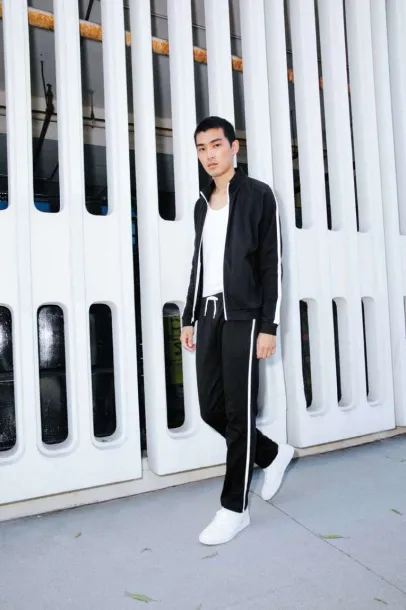  UNISEX INTERLOCK TRACK PANT - American Apparel Oxford Navy White