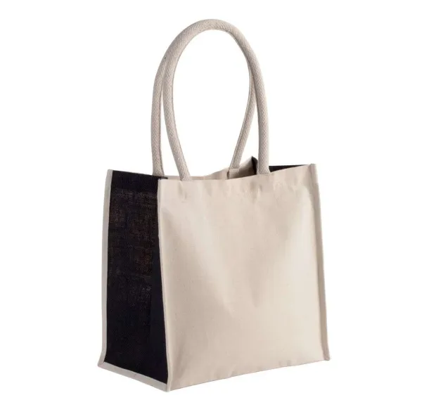  COTTON / JUTE TOTE BAG - 17L, 310 g/m2 - Kimood Natural Black