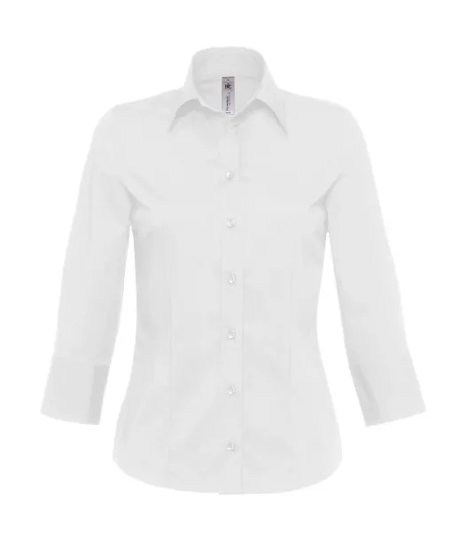  Milano/women Popelin Shirt 3/4 sleeves - B&C Bijela