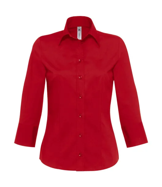  Milano/women Popelin Shirt 3/4 sleeves - B&C Deep Red