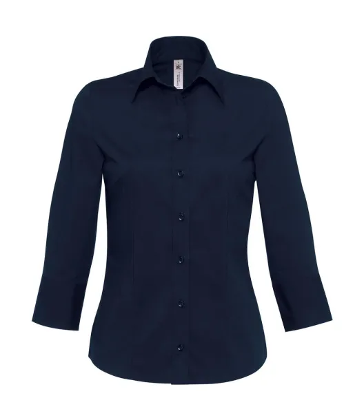  Milano/women Popelin Shirt 3/4 sleeves - B&C Navy