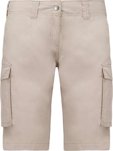  Ženske lagane bermuda hlače s više džepova, 140 g/m2 - Kariban Beige