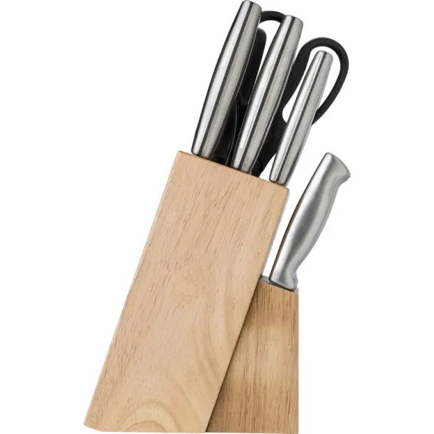  Kitchen knives set wood