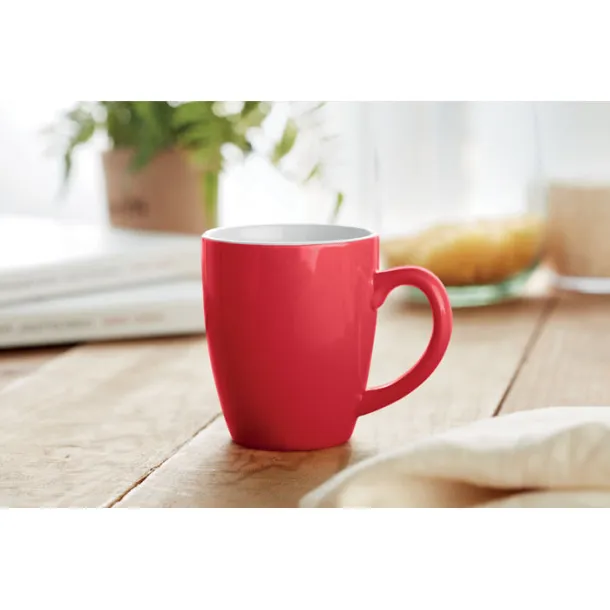 COLOUR TRENT keramička šalica u boji, 290 ml Crvena