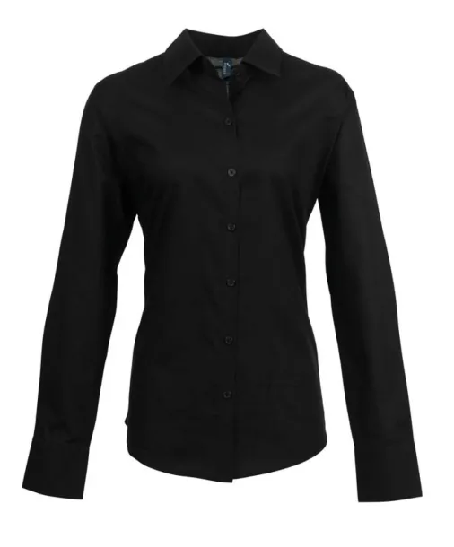  WOMEN'S LONG SLEEVE SIGNATURE OXFORD BLOUSE - Premier Black