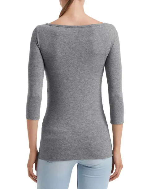  WOMEN'S STRETCH 3/4 SLEEVE TEE - Anvil Graphite Heather