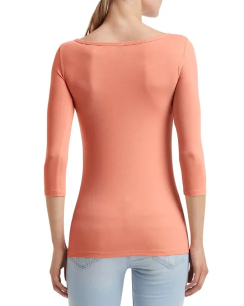  WOMEN'S STRETCH 3/4 SLEEVE TEE - Anvil Terracotta