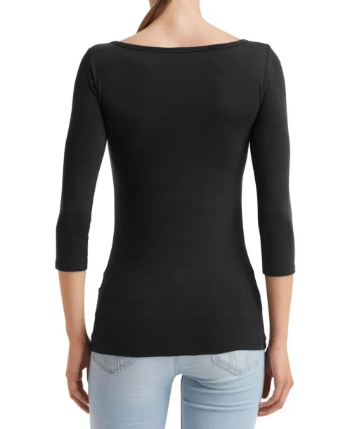  WOMEN'S STRETCH 3/4 SLEEVE TEE - Anvil Black