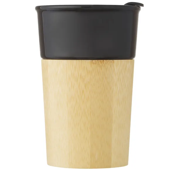 Pereira 320 ml porcelain mug with bamboo outer wall Solid black