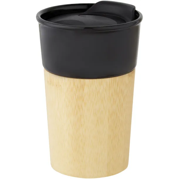 Pereira 320 ml porcelain mug with bamboo outer wall Solid black