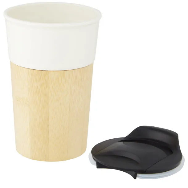 Pereira 320 ml porcelain mug with bamboo outer wall Ivory white