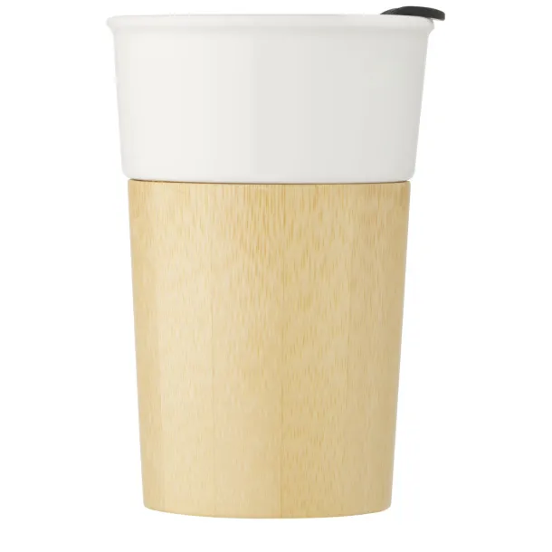 Pereira 320 ml porcelain mug with bamboo outer wall Ivory white