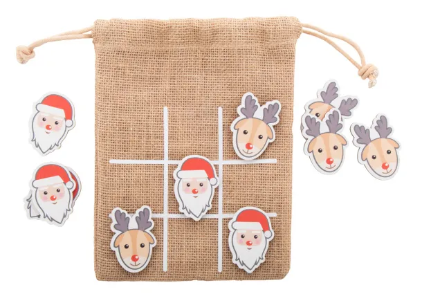 Juxo Christmas tic-tac-toe, Santa Claus & reindeer Natural