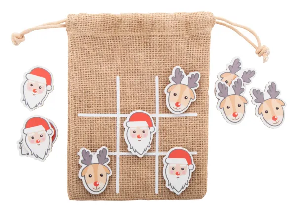 Juxo Christmas tic-tac-toe, Santa Claus & reindeer Natural