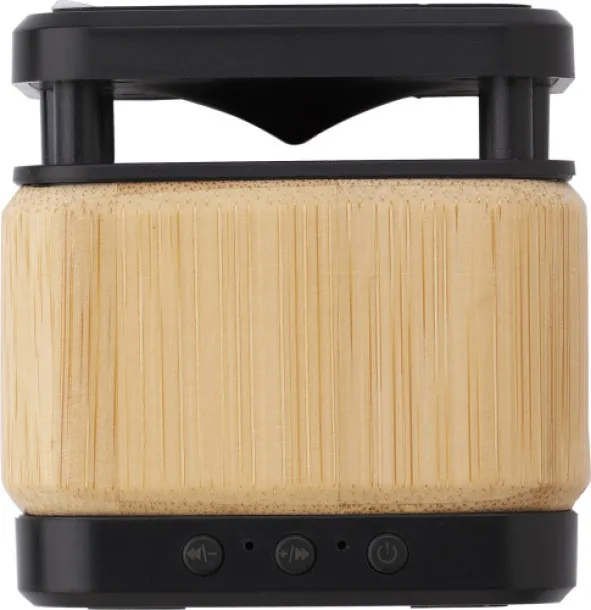 NOVA Bamboo and ABS wireless speaker and charger brown